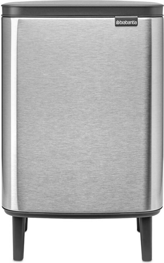 Brabantia Bo hi afvalemmer 12 liter met kunststof binnenemmer matt steel fingerprint proof - Foto 2