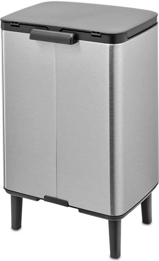 Brabantia Bo hi afvalemmer 12 liter met kunststof binnenemmer matt steel fingerprint proof - Foto 4