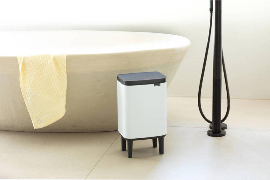 Brabantia Bo hi afvalemmer 7 liter met kunststof binnenemmer white - Foto 3