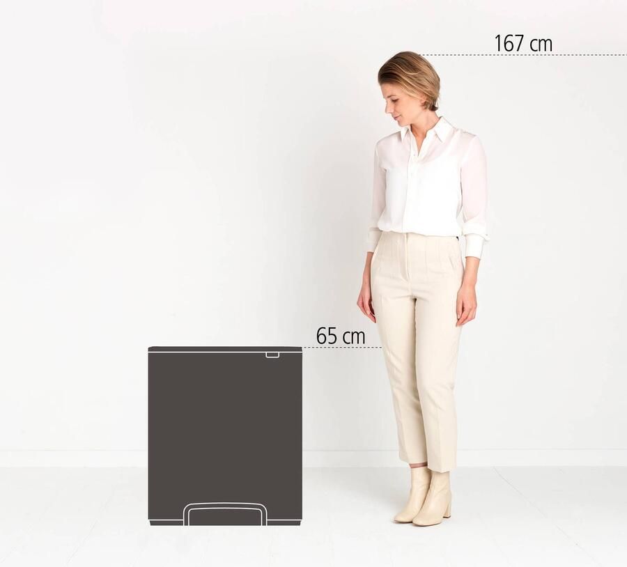 Brabantia Bo pedaalemmer 60 liter met kunststof binnenemmer White - Foto 3