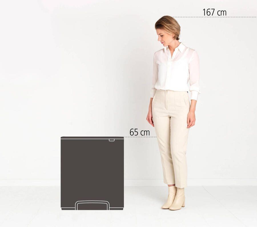 Brabantia Bo pedaalemmer 2 x 30 liter met 2 kunststof binnenemmer White - Foto 3