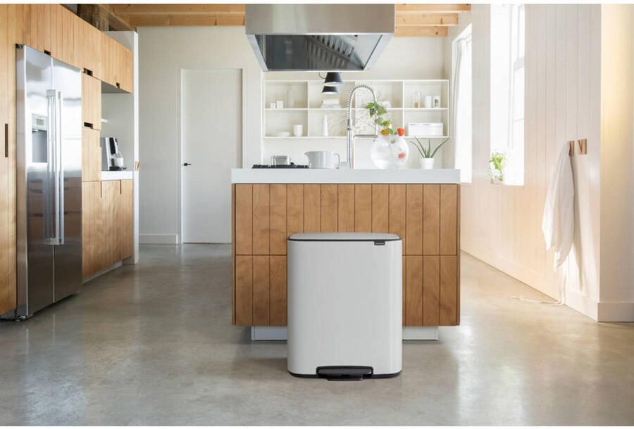 Brabantia Bo pedaalemmer 2 x 30 liter met 2 kunststof binnenemmer White - Foto 4