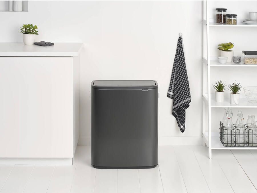 Brabantia Bo Touch Bin Prullenbak 2 x 30 liter Afvalscheiding Confident Grey - Foto 4