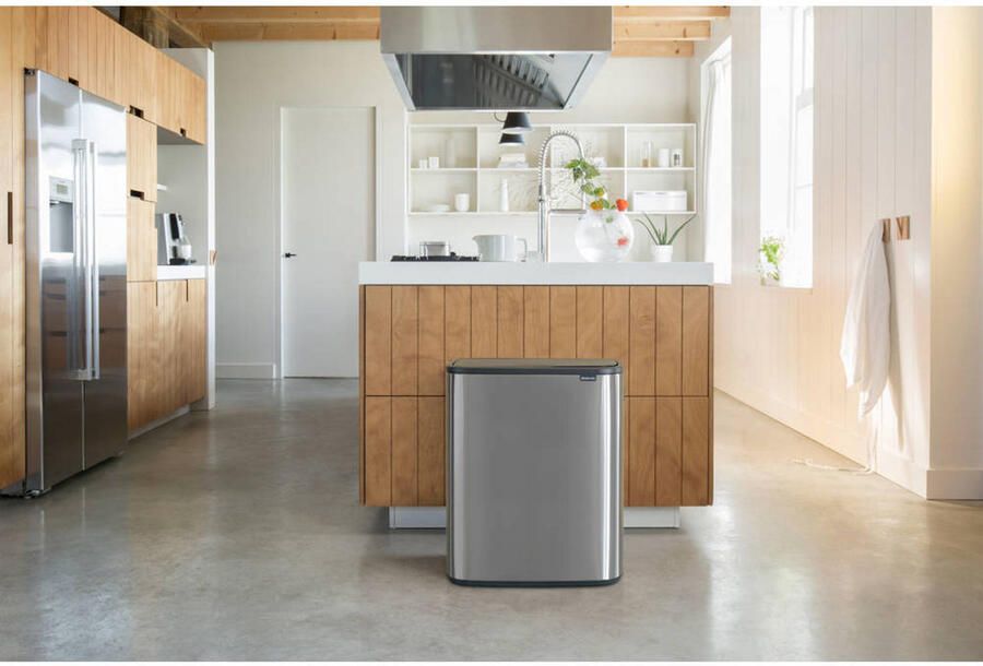 Brabantia Bo Touch Bin afvalemmer 2 x 30 liter met 2 kunststof binnenemmers Matt Steel Fingerprint Proof - Foto 5