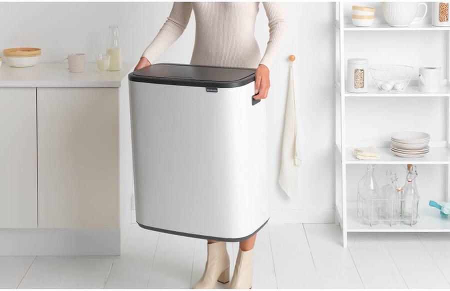 Brabantia Bo Touch Bin afvalemmer 2 x 30 liter met 2 kunststof binnenemmers White - Foto 5