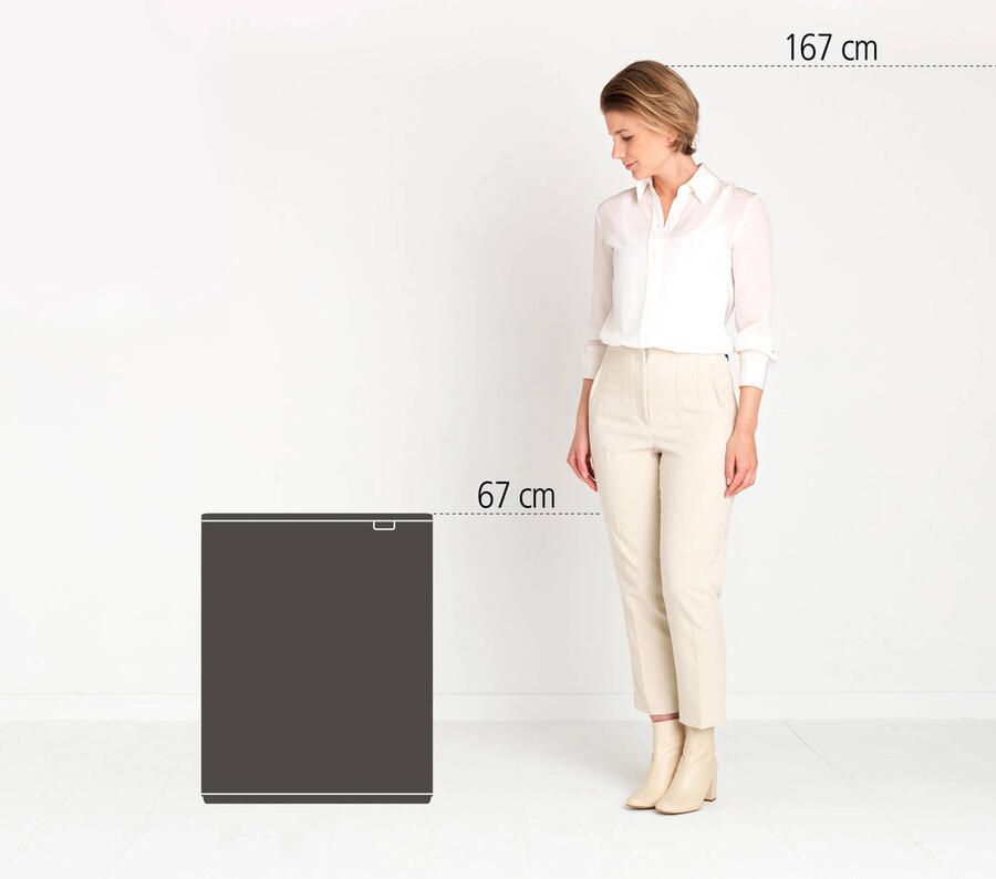 Brabantia Bo Touch Bin afvalemmer 60L met kunststof binnenemmer Matt Steel Fingerprint Proof - Foto 3
