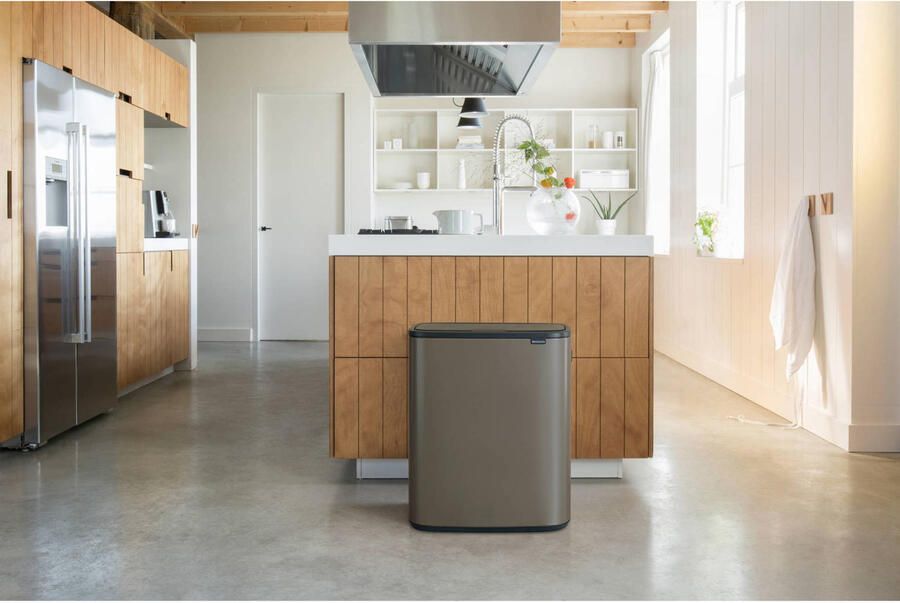 Brabantia Bo Touch Bin afvalemmer 60 liter met kunststof binnenemmer Platinum - Foto 5