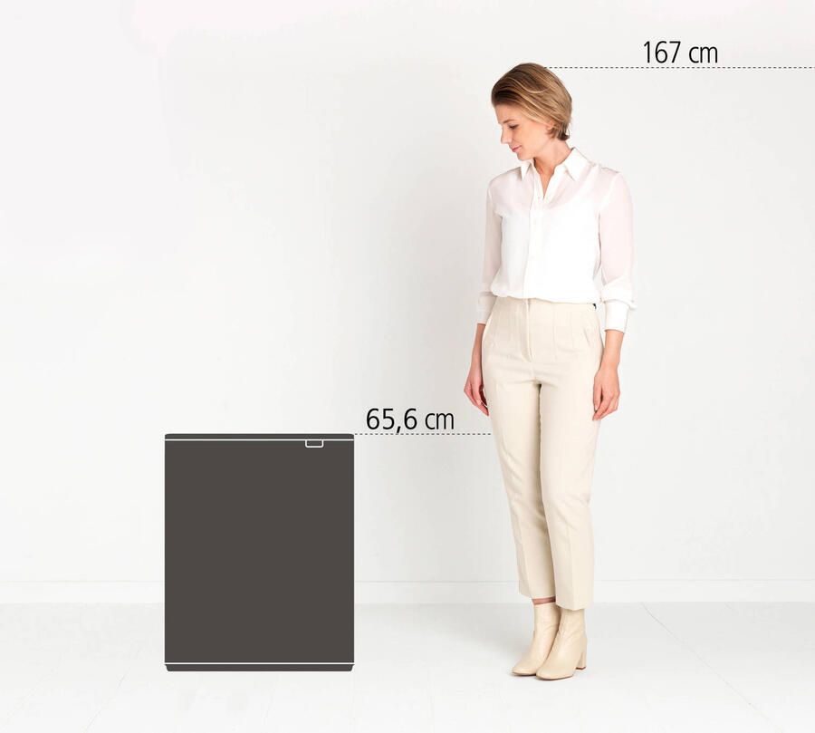 Brabantia Bo Touch Bin afvalemmer 60 liter met kunststof binnenemmer Platinum - Foto 4