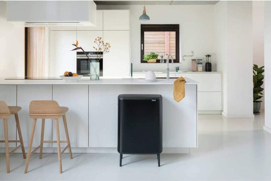 Brabantia Bo Touch Bin Hi Prullenbak 2 x 30 liter Afvalscheiding Matt Black - Foto 3