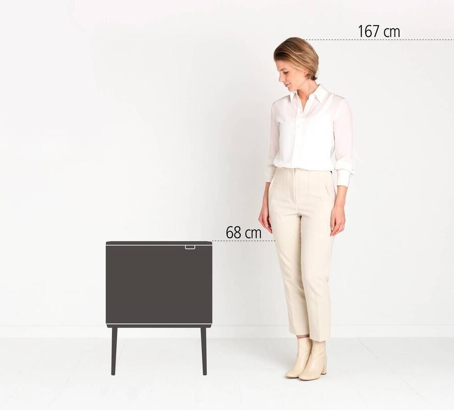 Brabantia Bo Touch Bin Prullenbak 11 + 23 liter Afvalscheiding White - Foto 4