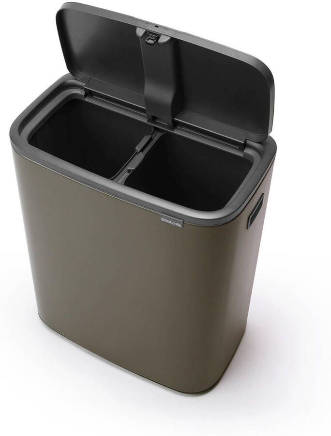Brabantia Bo Touch Bin afvalemmer 2 x 30 liter met 2 kunststof binnenemmers Platinum