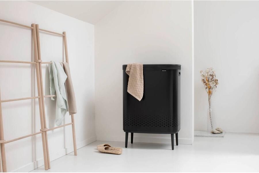 Brabantia Bo Wasbox Hi 2 x 45 liter kunststof deksel Matt Black (90 liter) - Foto 4