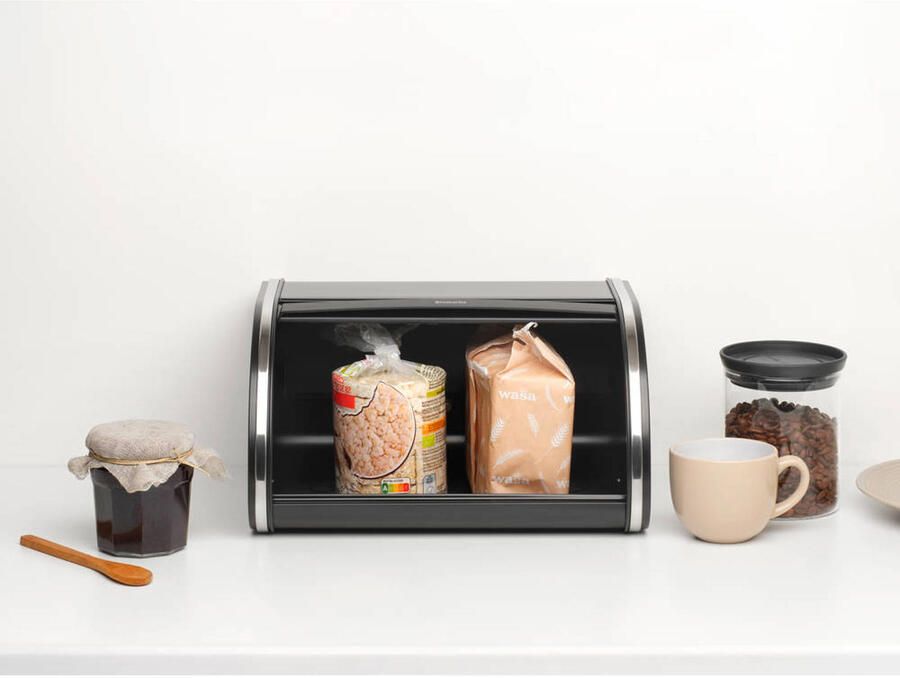Brabantia Broodtrommel met schuifdeksel medium Matt Black - Foto 4