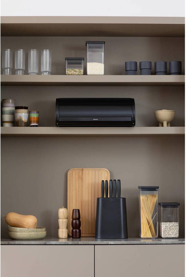 Brabantia broodtrommel met schuifdeksel Regular Matt Black - Foto 2