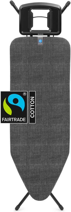 Brabantia Strijkplank C 124x45 cm Denim Black met solide strijkijzerhouder Black