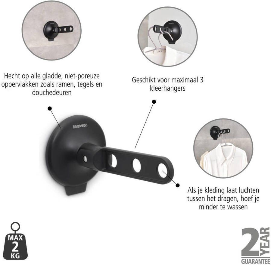 Brabantia inklapbare kledinghaak met zuignap (black) - Foto 3