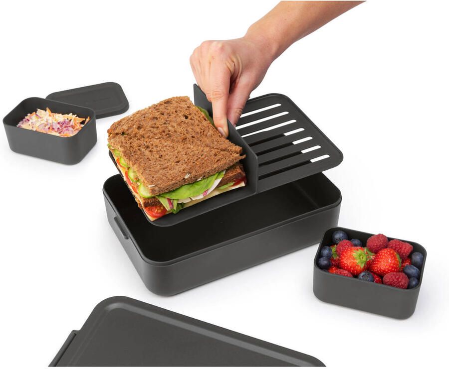 Brabantia Make & Take Bento Lunchbox incl. Bento Box- Large Kunststof Dark Grey - Foto 3
