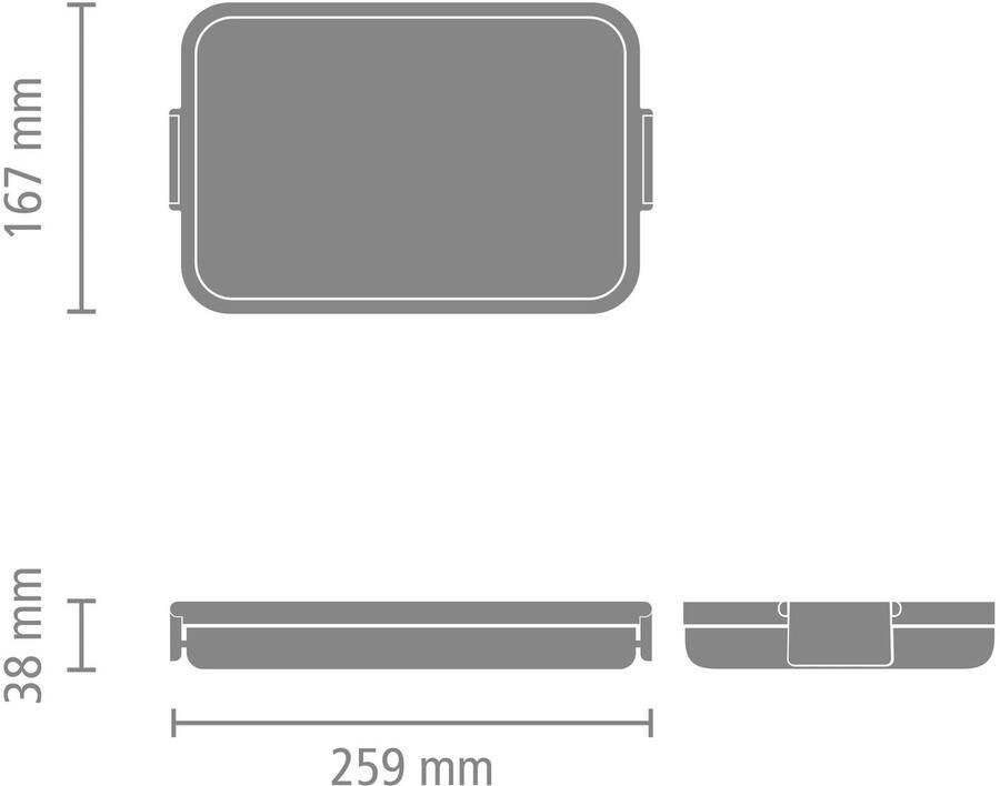 Brabantia Make & Take Lunchbox plat kunststof Soft Beige - Foto 3