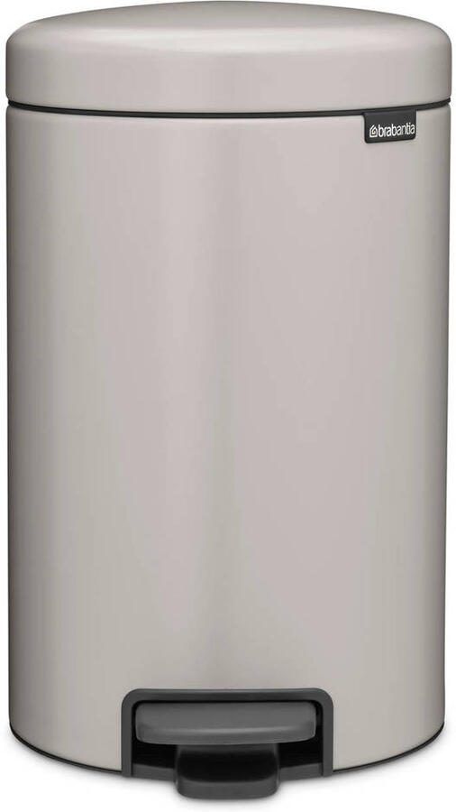 Brabantia NewIcon Pedaalemmer 12 liter kunststof binnenemmer Soft Grey