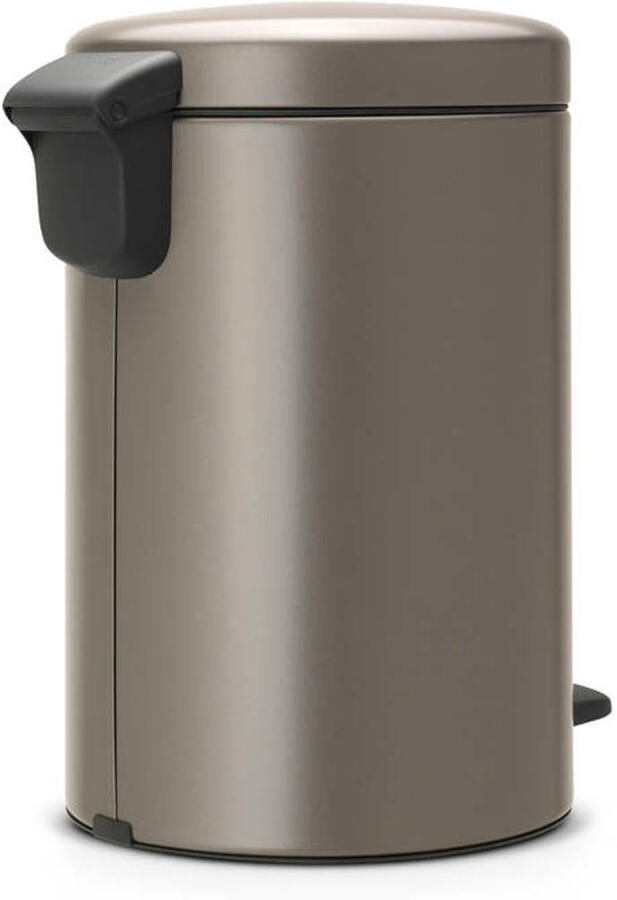 Brabantia Pedaalemmer 12 liter 'newIcon' met kunststof binnenemmer Platinum