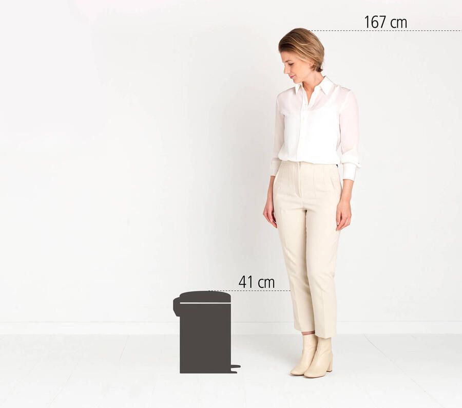 Brabantia newIcon pedaalemmer 12 liter met kunststof binnenemmer White - Foto 3