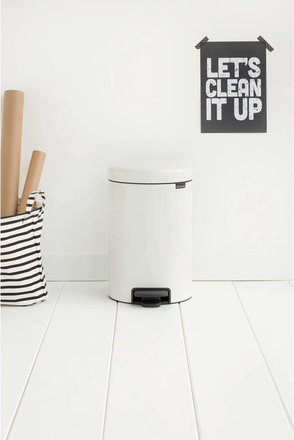 Brabantia Pedaalemmer 12 liter 'newIcon' met kunststof binnenemmer White - Foto 3