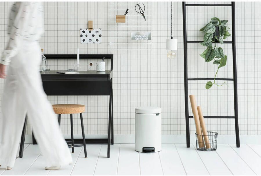 Brabantia Pedaalemmer 12 liter 'newIcon' met kunststof binnenemmer White