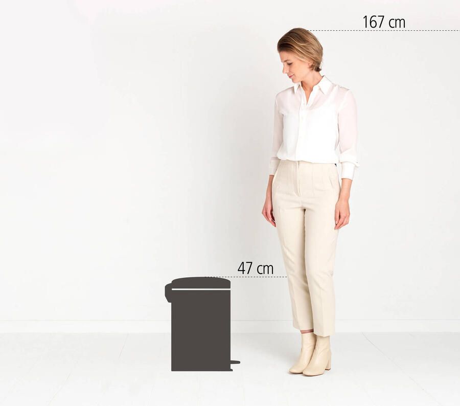 Brabantia newIcon pedaalemmer 20 liter met kunststof binnenemmer White - Foto 2