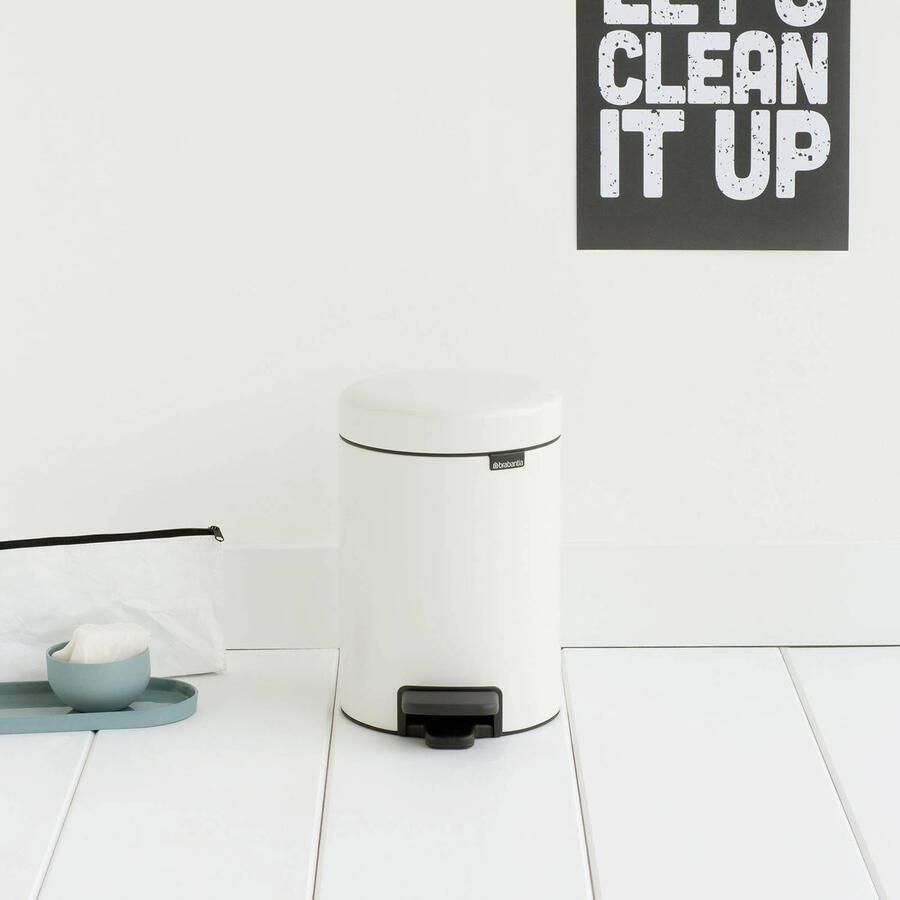 Brabantia Pedaalemmer 3 liter 'newIcon' met kunststof binnenemmer White