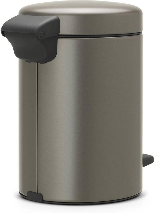 Brabantia Pedaalemmer 3 liter 'newIcon' met kunststof binnenemmer Platinum - Foto 5