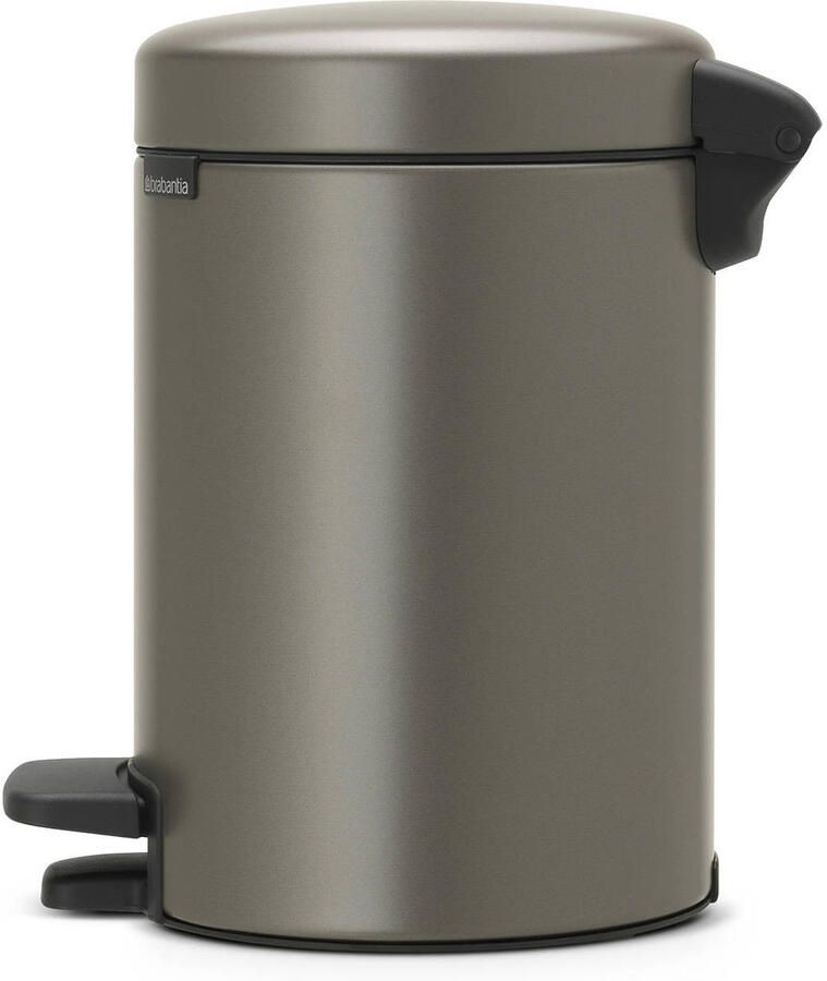 Brabantia Pedaalemmer 3 liter 'newIcon' met kunststof binnenemmer Platinum - Foto 4