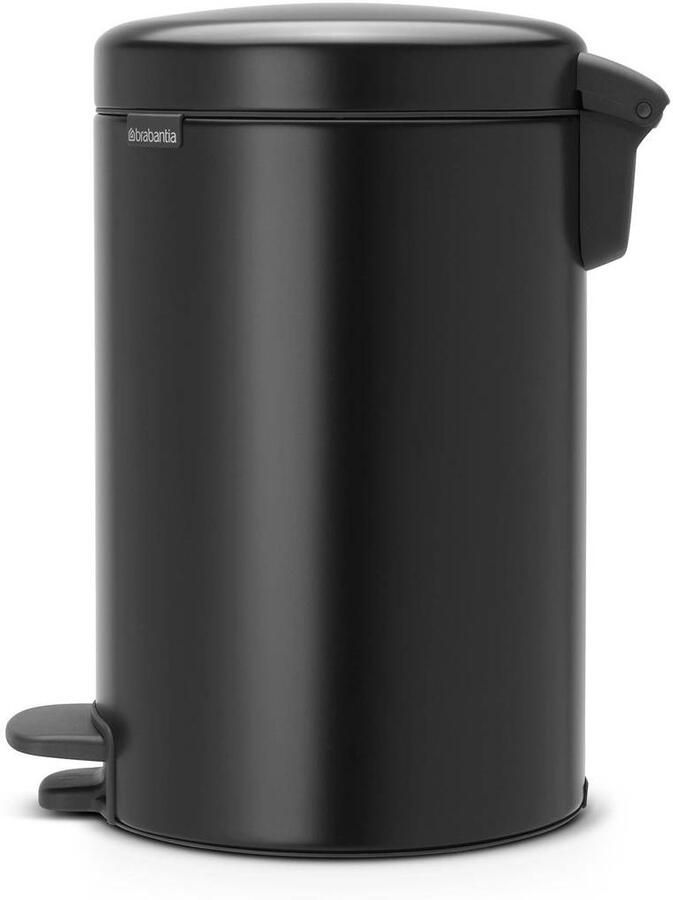 Brabantia Pedaalemmer 12 liter 'newIcon' met kunststof binnenemmer Matt Black