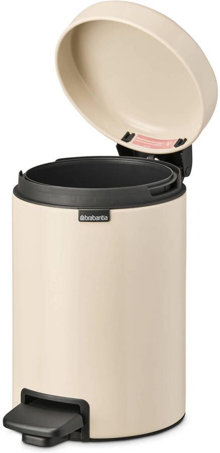 Brabantia NewIcon pedaalemmer 3 liter met kunststof binnenemmer Soft Beige