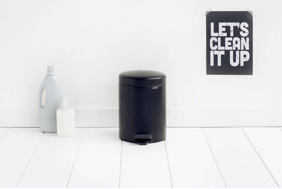 Brabantia Pedaalemmer 5 liter 'newIcon' met kunststof binnenemmer Matt Black - Foto 2