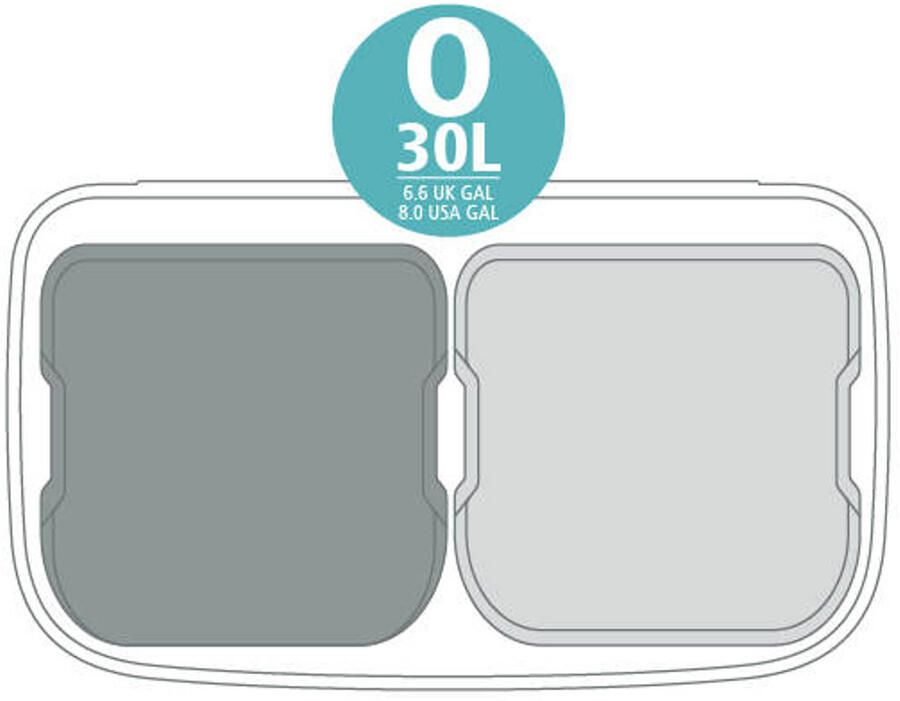 Brabantia Bo pedaalemmer 2 x 30 liter met 2 kunststof binnenemmer Matt Steel Fingerprint Proof - Foto 4