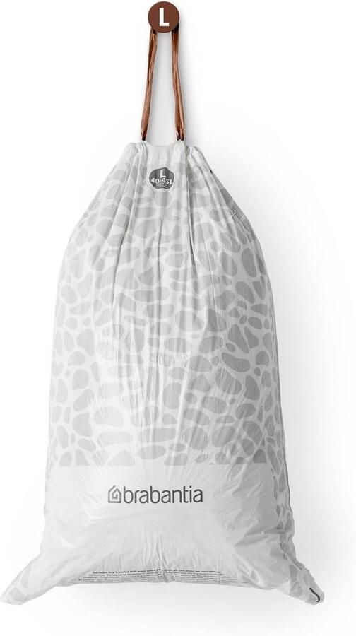 Brabantia PerfectFit afvalzak code L 40-45 liter 120 stuks set van 6 rollen White - Foto 3
