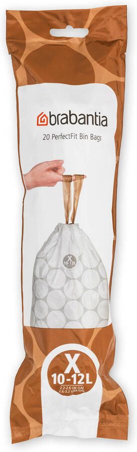 Brabantia Type X PerfectFit Jaarverpakking Afvalzak 10-12 Liter 200 Stuks