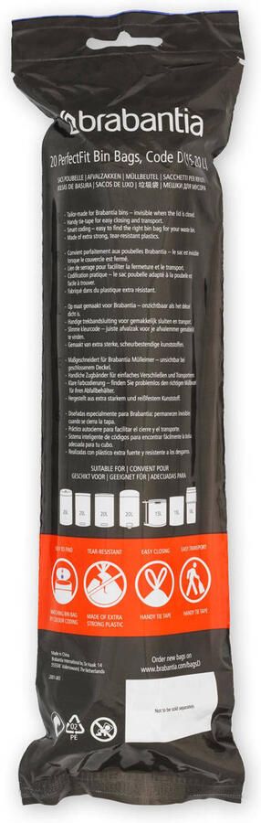 Brabantia Type D PerfectFit Jaarverpakking Afvalzak 15-20 Liter 120 Stuks - Foto 2