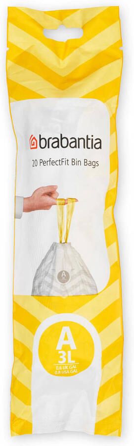 Brabantia Type A PerfectFit Jaarverpakking Afvalzak 3 Liter 200 Stuks