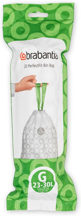 Brabantia Type G PerfectFit Jaarverpakking Afvalzak 23-30 Liter 120 Stuks