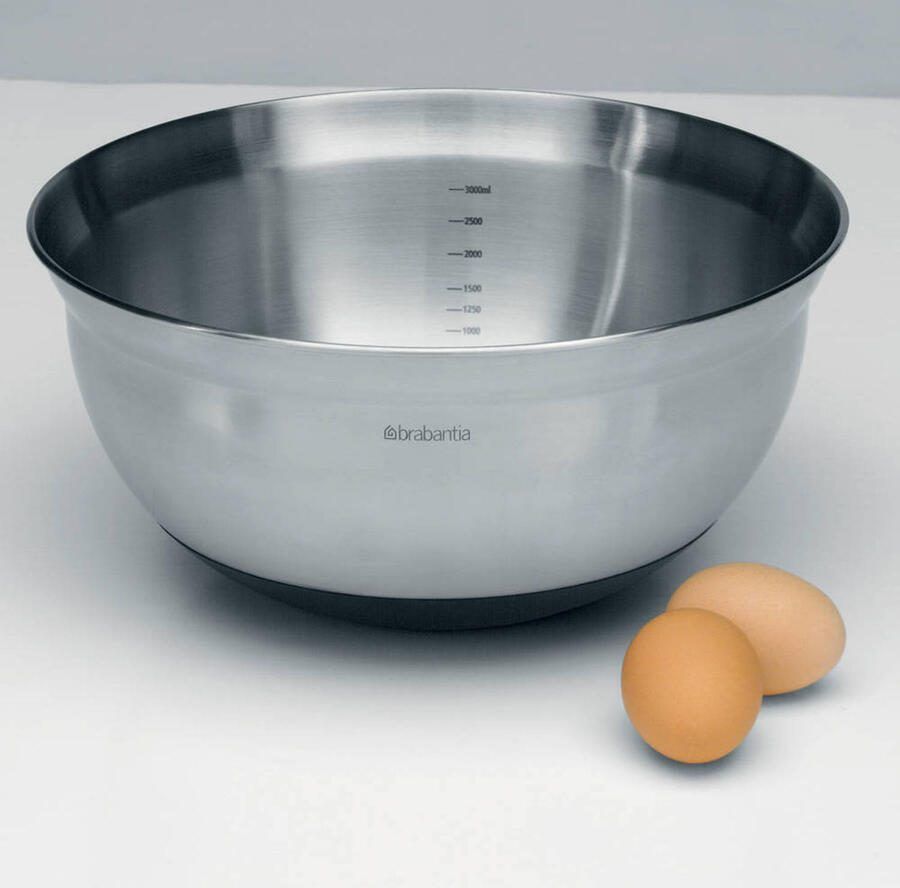 Brabantia Mengschaal beslagkom met antislip bodem 3 0 liter Matt Steel - Foto 4