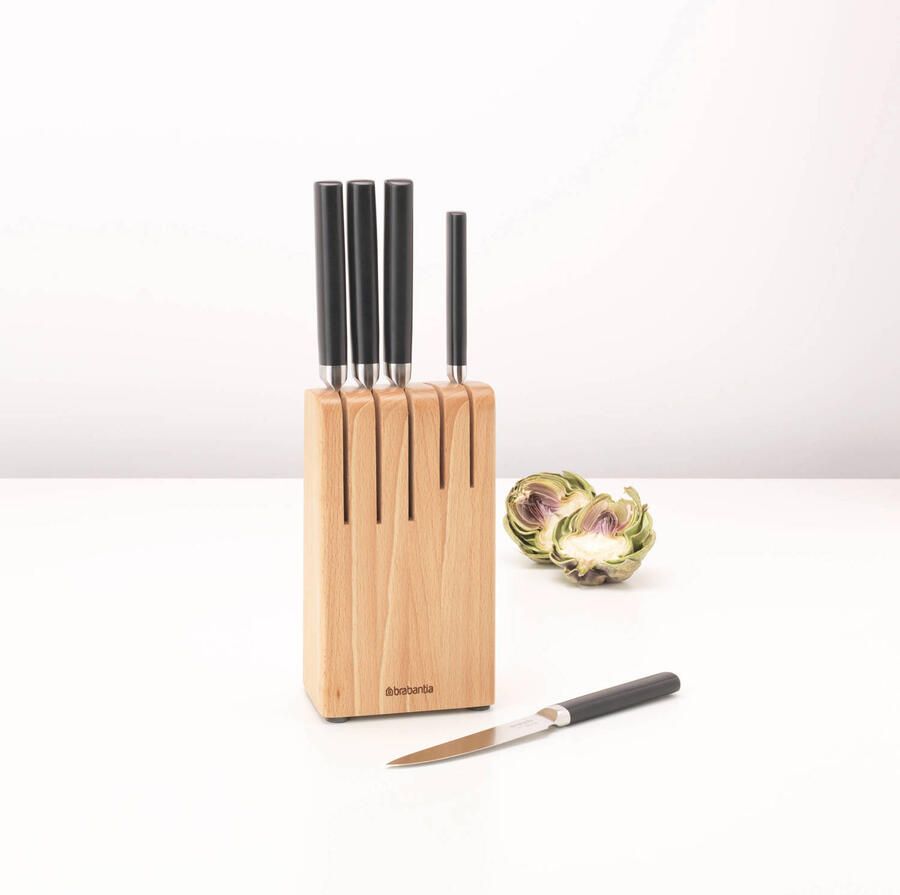 Brabantia Profile messenblok hout met 5 messen Beukenhout - Foto 3