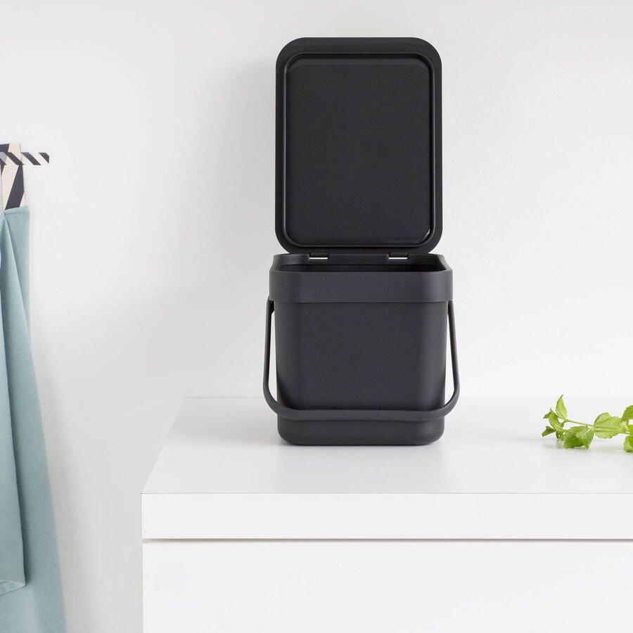 Brabantia Sort & Go Prullenbak 6 liter Dark Grey