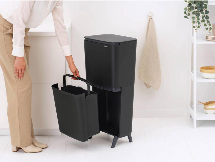 Brabantia SortUp recycle prullenbak Hi 10+10+25 liter dark grey - Foto 3