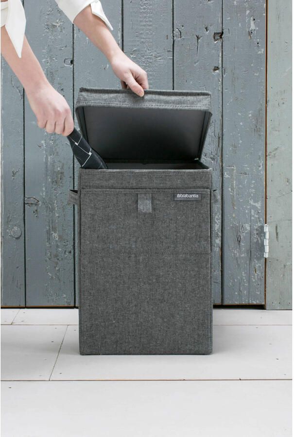 Brabantia Wasmand met Deksel Stapelbaar 35 l Pepper Black