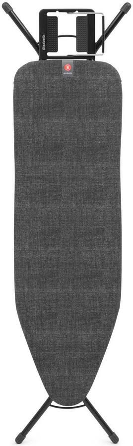 Brabantia Strijkplank B 124x38 cm Denim Black met strijkijzerhouder Black