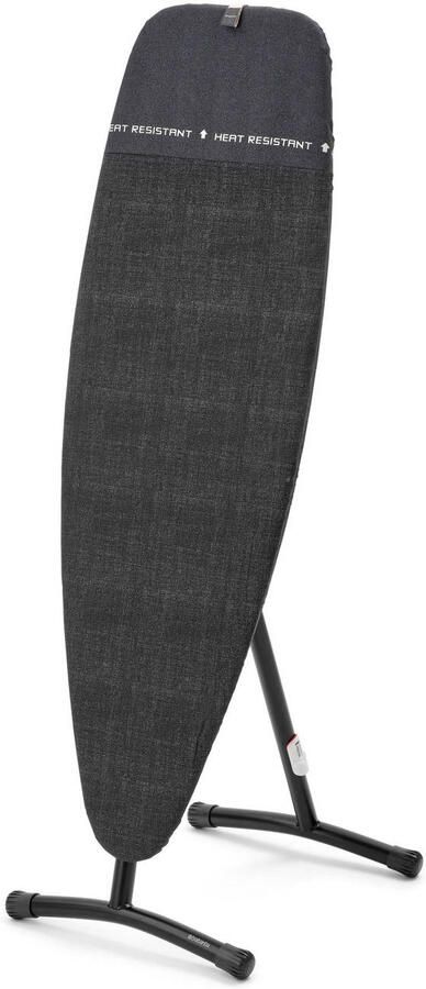 Brabantia Strijkplank en stoombord D 135x45 cm Denim Black met hittebestendige parkeerplaats