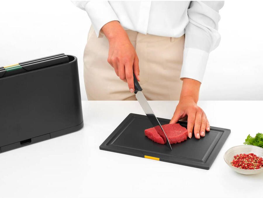 Brabantia Tasty+ snijplankenset plus houder 4-delig Dark Grey - Foto 2