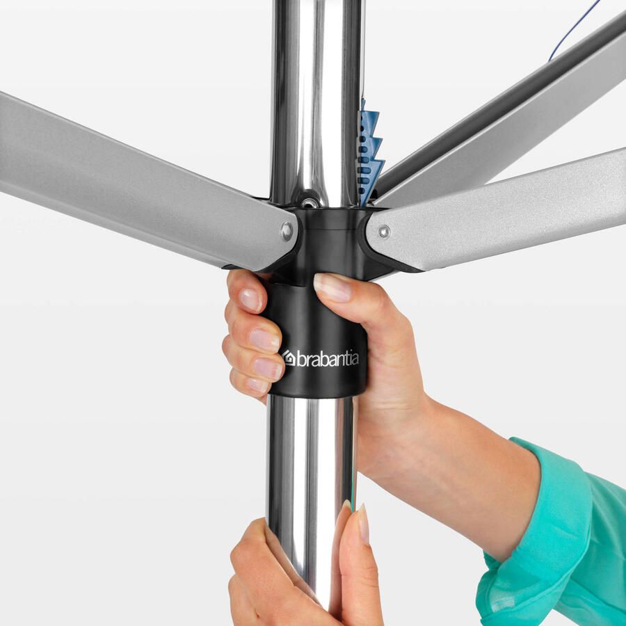 Brabantia topspinner droogmolen met metalen grondanker 60 meter metallic grey - Foto 3