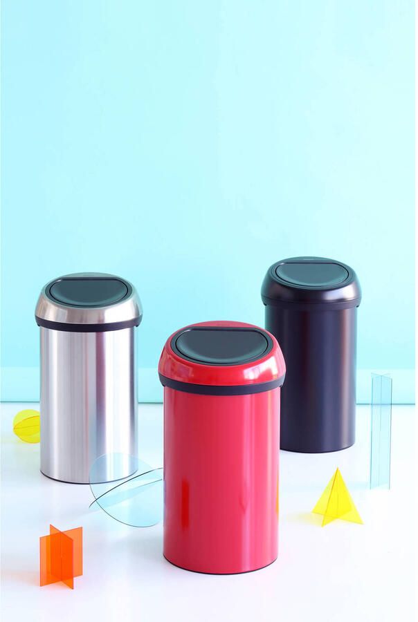 Brabantia Touch Bin afvalemmer 60L met kunststof binnenemmer Matt Steel - Foto 3